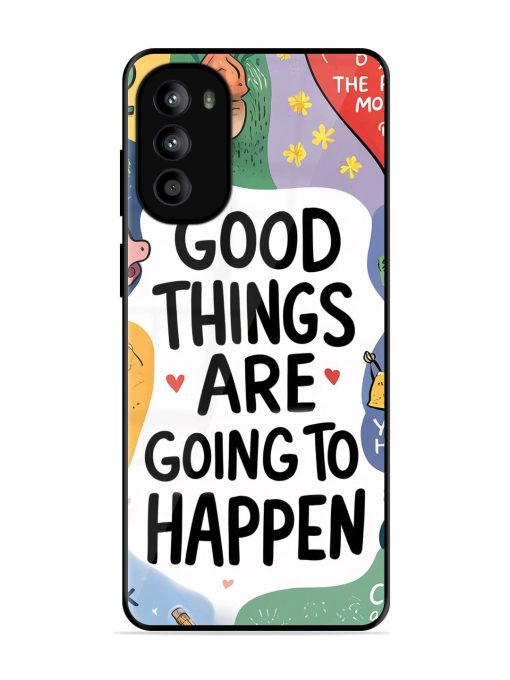 Uplifting Scribbles Glossy Soft Edge Case for Motorola Moto G52 Chachhi