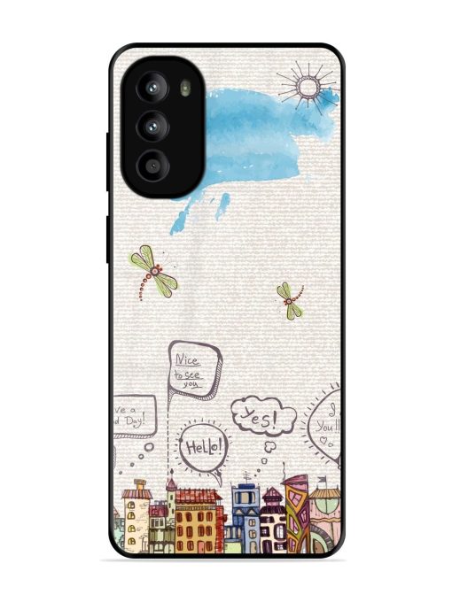 Doodle City Glossy Soft Edge Case for Motorola Moto G52