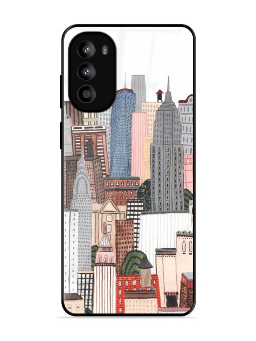 Cityscape Dreams Glossy Soft Edge Case for Motorola Moto G52 Chachhi