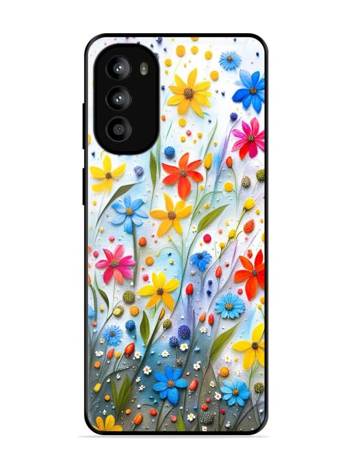 Vibrant Floral Glossy Soft Edge Case for Motorola Moto G52 Chachhi