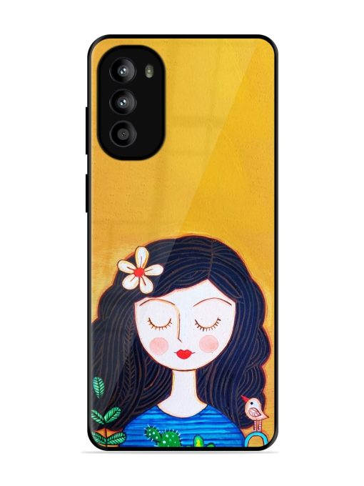 Girl Illustration Glossy Soft Edge Case for Motorola Moto G52