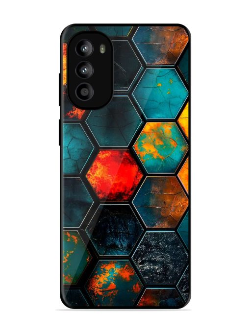 Hexagon Hive Glossy Soft Edge Case for Motorola Moto G52