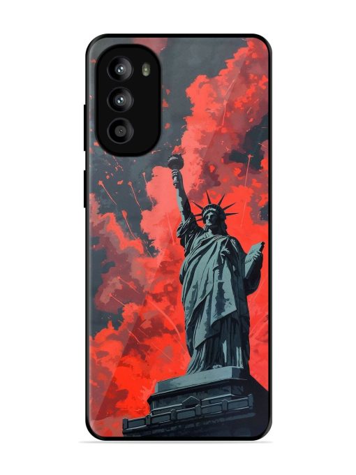 Lady Liberty'S Firework Finale Glossy Soft Edge Case for Motorola Moto G52 Chachhi