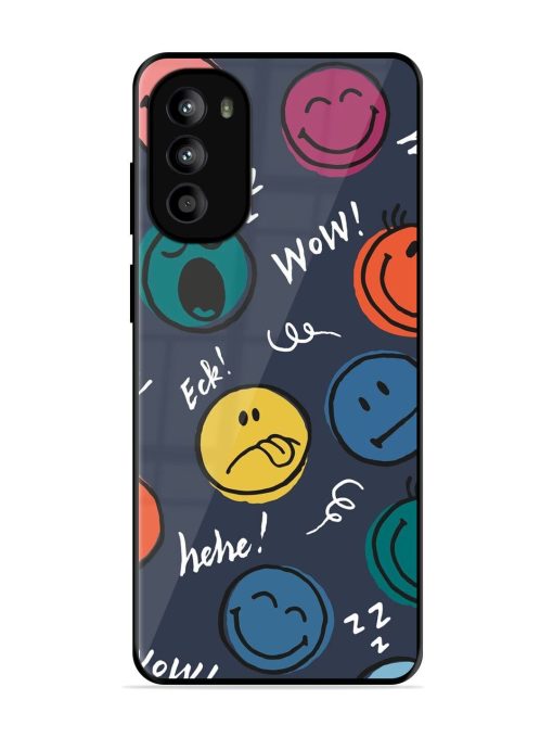 Emoticon Parade Glossy Soft Edge Case for Motorola Moto G52 Chachhi