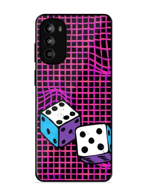Glitched Dice Glossy Soft Edge Case for Motorola Moto G52