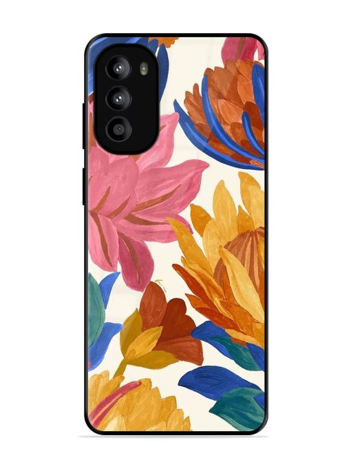 Blooming Tapestry Glossy Soft Edge Case for Motorola Moto G52 Chachhi