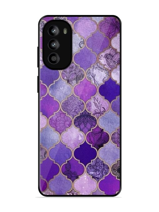 Purple Mosaic Magic Glossy Soft Edge Case for Motorola Moto G52