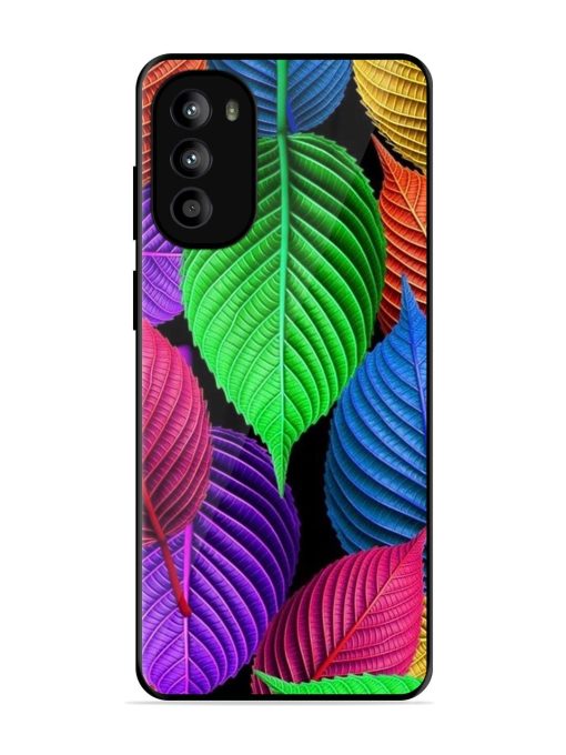 Rainbow Leaf Symphony Glossy Soft Edge Case for Motorola Moto G52 Chachhi