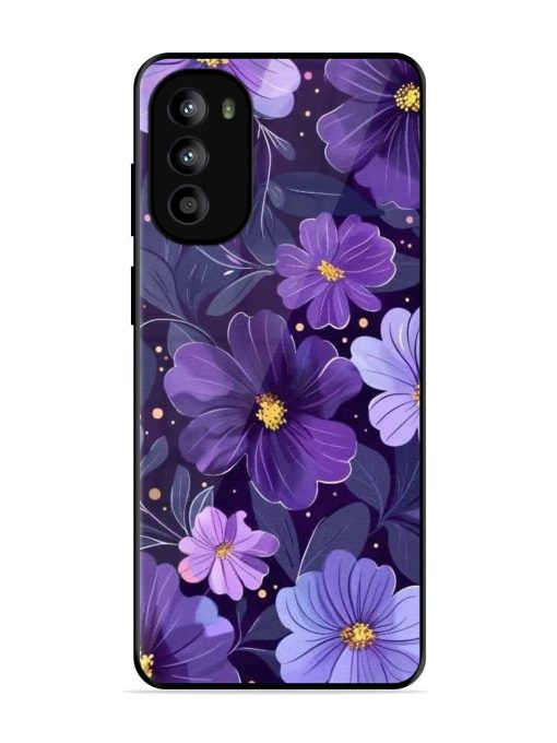 Purple Paradise Glossy Soft Edge Case for Motorola Moto G52 Chachhi