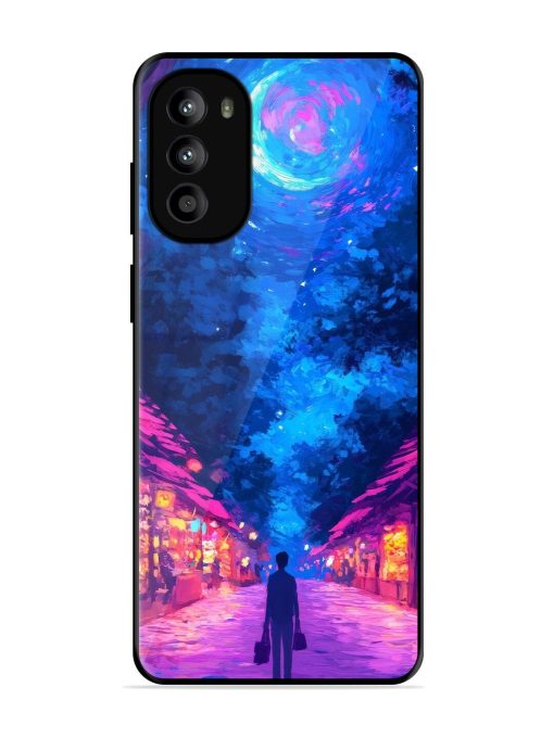 Neon Nightscape Glossy Soft Edge Case for Motorola Moto G52