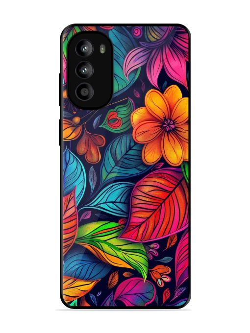 Rainbow Of Blooms Glossy Soft Edge Case for Motorola Moto G52 Chachhi