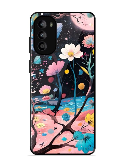 Cosmic Bloom Glossy Soft Edge Case for Motorola Moto G52 Chachhi