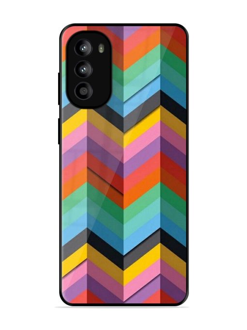 Colorful Zigzag Glossy Soft Edge Case for Motorola Moto G52 Chachhi