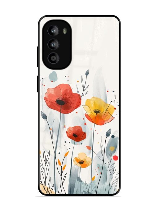 Poppy Fields Glossy Soft Edge Case for Motorola Moto G52 Chachhi