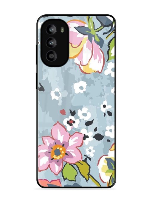 Floral Fantasy Glossy Soft Edge Case for Motorola Moto G52 Chachhi