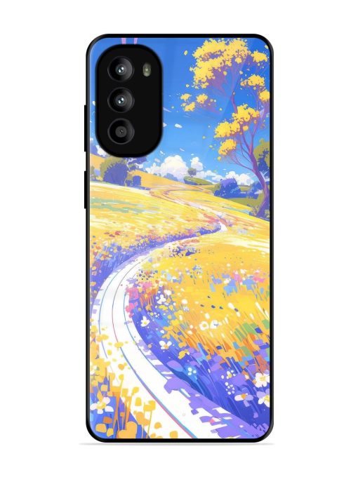 Vibrant Spring Meadow Glossy Soft Edge Case for Motorola Moto G52 Chachhi