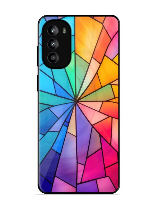 Stained Glass Kaleidoscope Of Colors Glossy Soft Edge Case for Motorola Moto G52 Chachhi