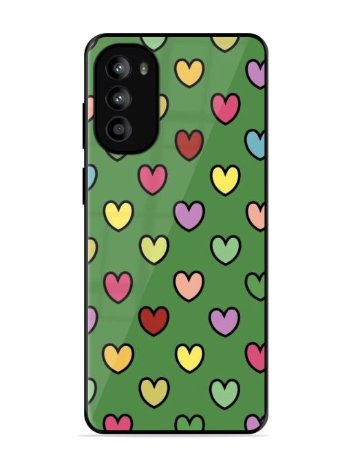 Rainbow Heart Parade Glossy Soft Edge Case for Motorola Moto G52