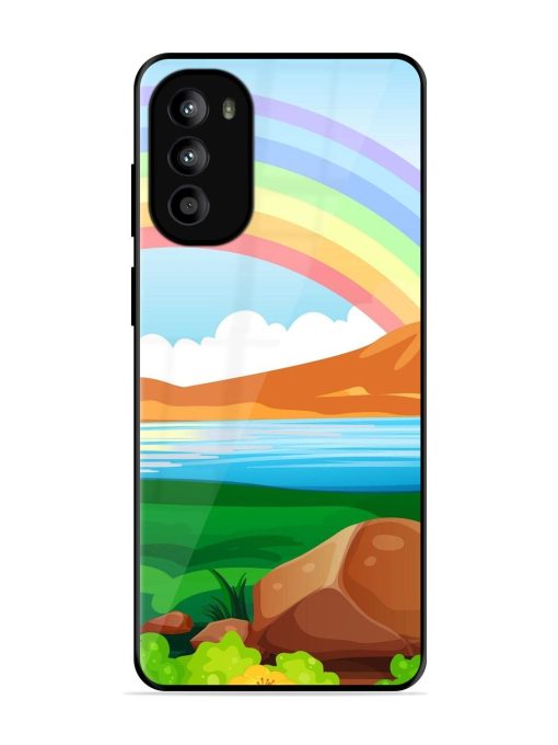 Rainbow Over The Lake Glossy Soft Edge Case for Motorola Moto G52 Chachhi