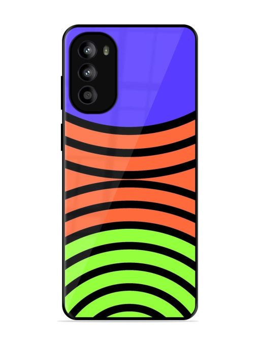 Psychedelic Stripe Symphony Glossy Soft Edge Case for Motorola Moto G52