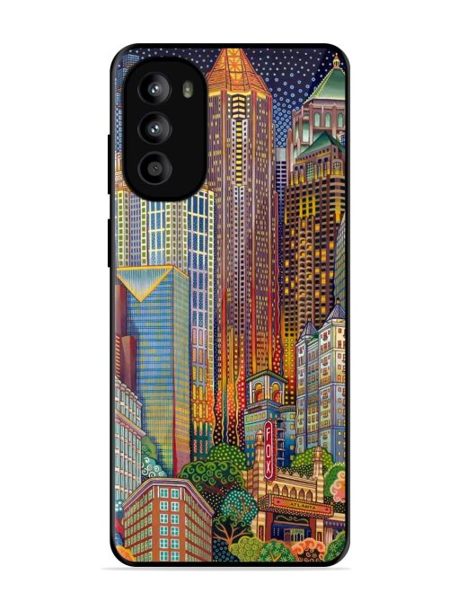 Neon Nightscape Glossy Soft Edge Case for Motorola Moto G52