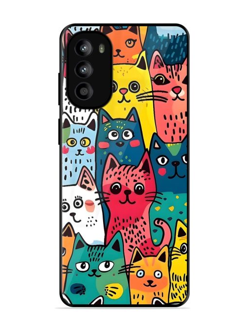 Feline Frenzy Glossy Soft Edge Case for Motorola Moto G52 Chachhi