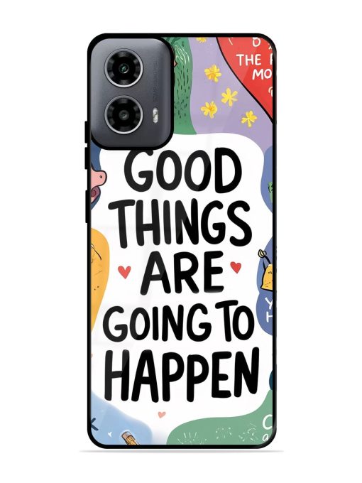 Uplifting Scribbles Glossy Soft Edge Case for Motorola Moto G54 (5G) Chachhi