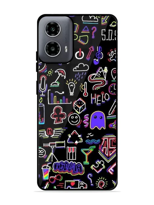 Neon Doodle Glossy Soft Edge Case for Motorola Moto G54 (5G) Chachhi