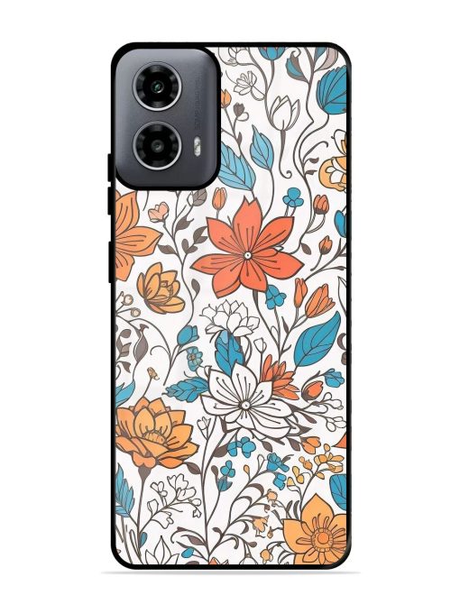 Floral Symphony Glossy Soft Edge Case for Motorola Moto G54 (5G) Chachhi