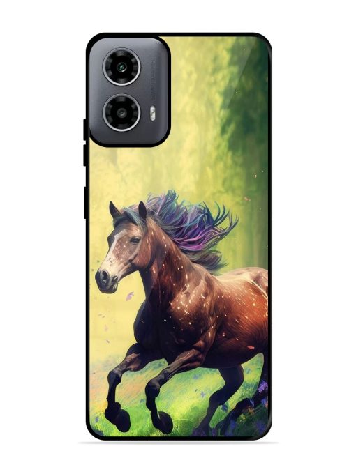 Enchanted Gallop Glossy Soft Edge Case for Motorola Moto G54 (5G) Chachhi