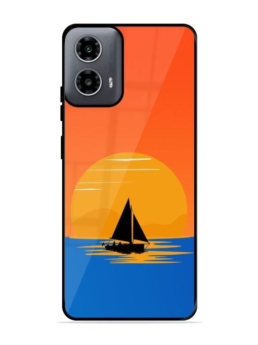 Sunset Sail Glossy Soft Edge Case for Motorola Moto G54 (5G) Chachhi