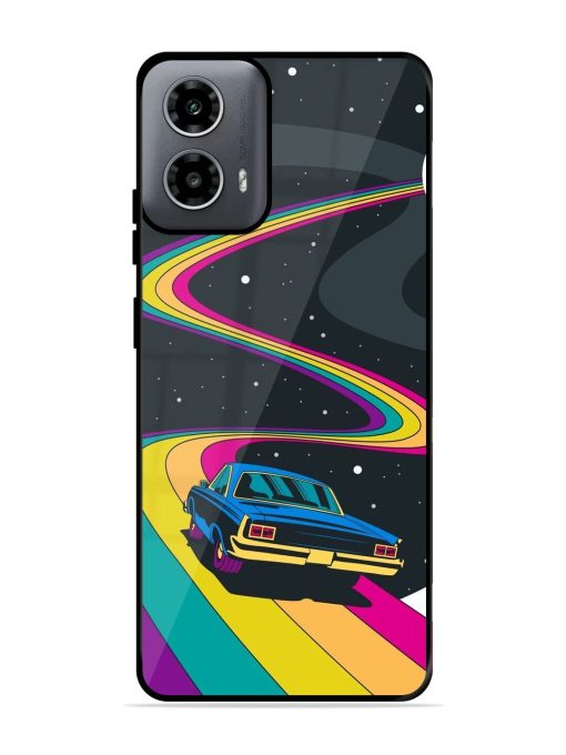 Rainbow Road Glossy Soft Edge Case for Motorola Moto G54 (5G) Chachhi