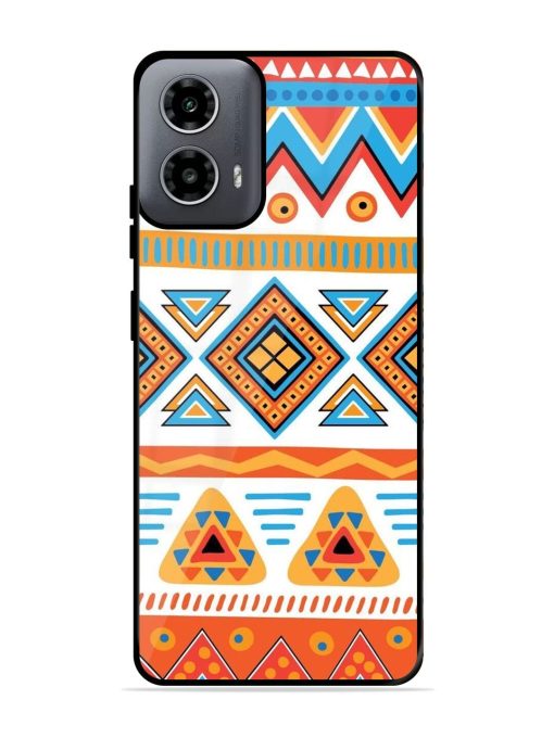 Vibrant Tribal Pattern Glossy Soft Edge Case for Motorola Moto G54 (5G) Chachhi