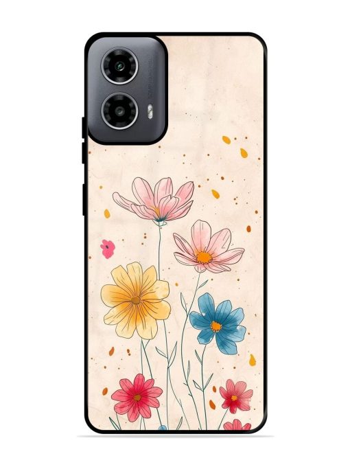 Delicate Bloom Glossy Soft Edge Case for Motorola Moto G54 (5G) Chachhi