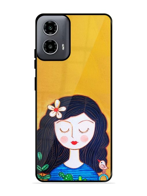 Girl Illustration Glossy Soft Edge Case for Motorola Moto G54 (5G) Chachhi