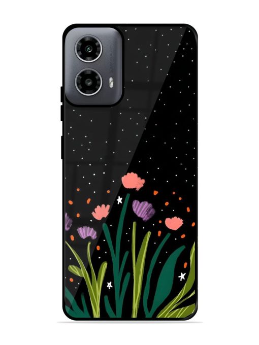 Midnight Bloom Glossy Soft Edge Case for Motorola Moto G54 (5G) Chachhi