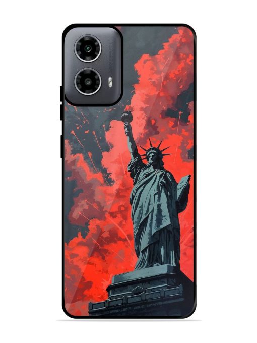 Lady Liberty'S Firework Finale Glossy Soft Edge Case for Motorola Moto G54 (5G) Chachhi