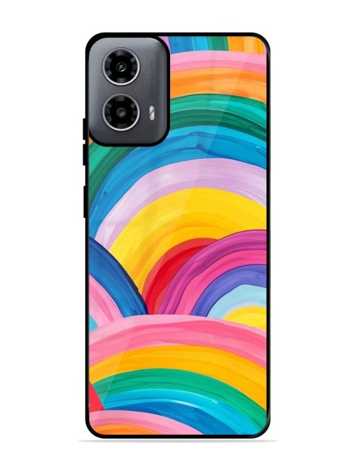 Rainbow Symphony Glossy Soft Edge Case for Motorola Moto G54 (5G) Chachhi