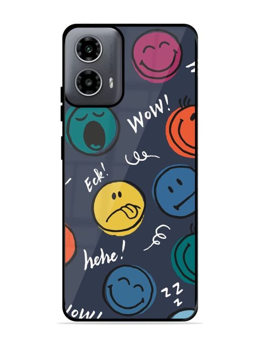 Emoticon Parade Glossy Soft Edge Case for Motorola Moto G54 (5G) Chachhi