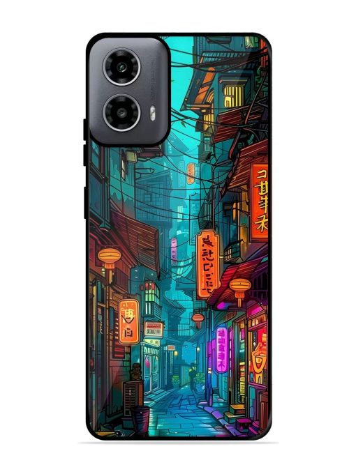 Neon Nightscape Glossy Soft Edge Case for Motorola Moto G54 (5G) Chachhi