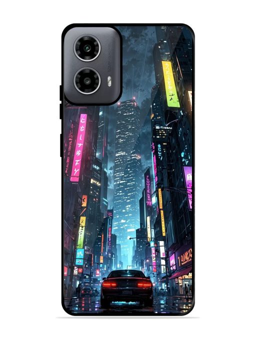 Neon Nightscape Glossy Soft Edge Case for Motorola Moto G54 (5G) Chachhi