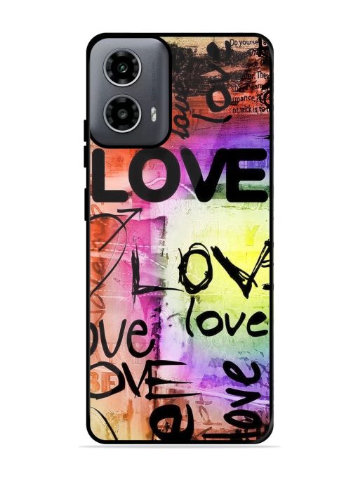 Love Graffiti Glossy Soft Edge Case for Motorola Moto G54 (5G) Chachhi