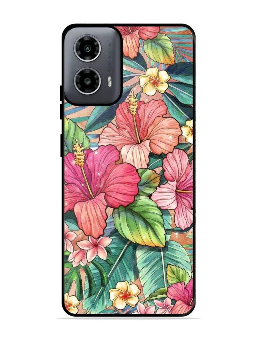 Tropical Tapestry Glossy Soft Edge Case for Motorola Moto G54 (5G) Chachhi