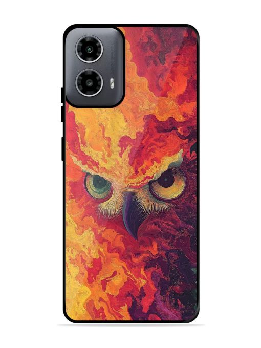 Fiery Owl Glossy Soft Edge Case for Motorola Moto G54 (5G) Chachhi