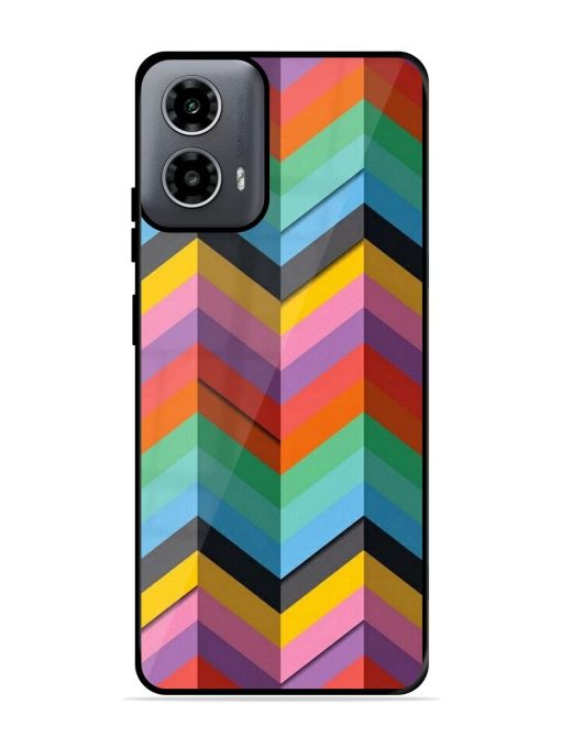 Colorful Zigzag Glossy Soft Edge Case for Motorola Moto G54 (5G) Chachhi