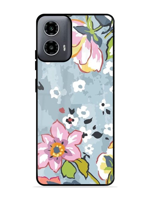 Floral Fantasy Glossy Soft Edge Case for Motorola Moto G54 (5G) Chachhi