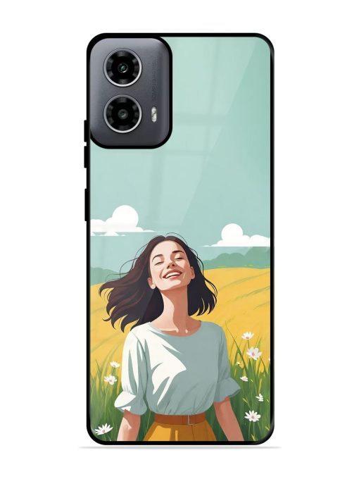 Girl Graffiti Glossy Soft Edge Case for Motorola Moto G54 (5G) Chachhi