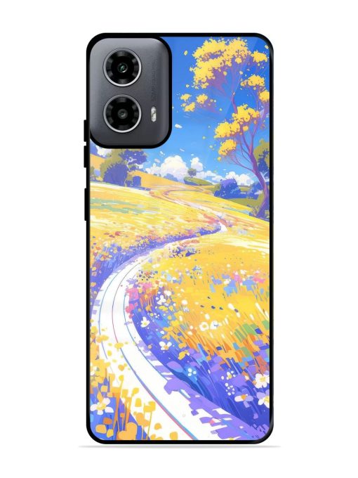 Vibrant Spring Meadow Glossy Soft Edge Case for Motorola Moto G54 (5G) Chachhi