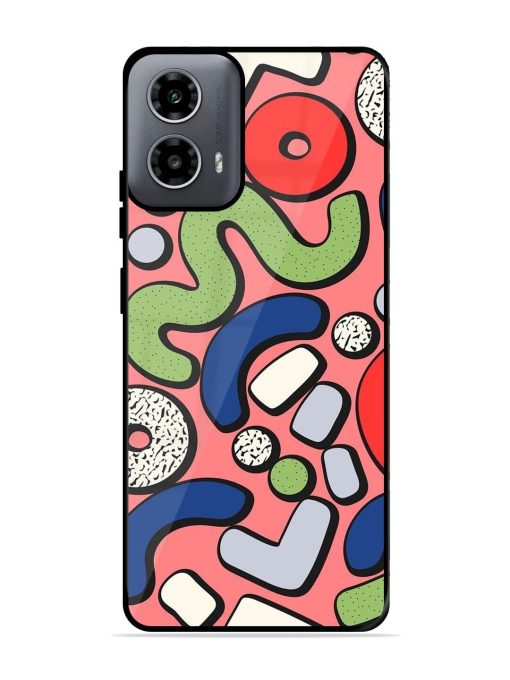 Groovy Geometric Shapes Glossy Soft Edge Case for Motorola Moto G54 (5G) Chachhi