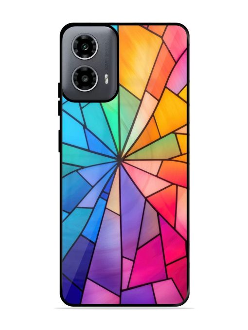 Stained Glass Kaleidoscope Of Colors Glossy Soft Edge Case for Motorola Moto G54 (5G) Chachhi